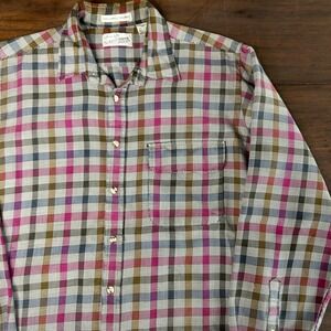 Vintage Sears‎ Roebuck Co Shirt Mens Large Tall LT 90s Long Sleeve Single Needle